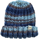 Stormy Blue Ribbed Beanie - Image 4