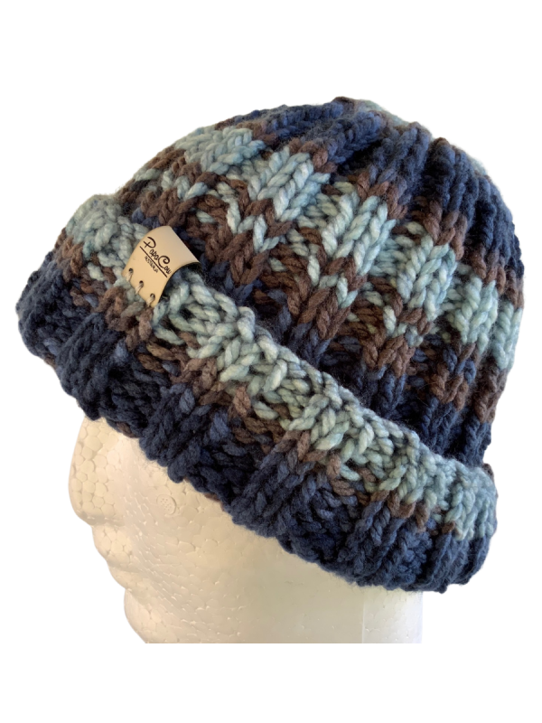 Stormy Blue Ribbed Beanie