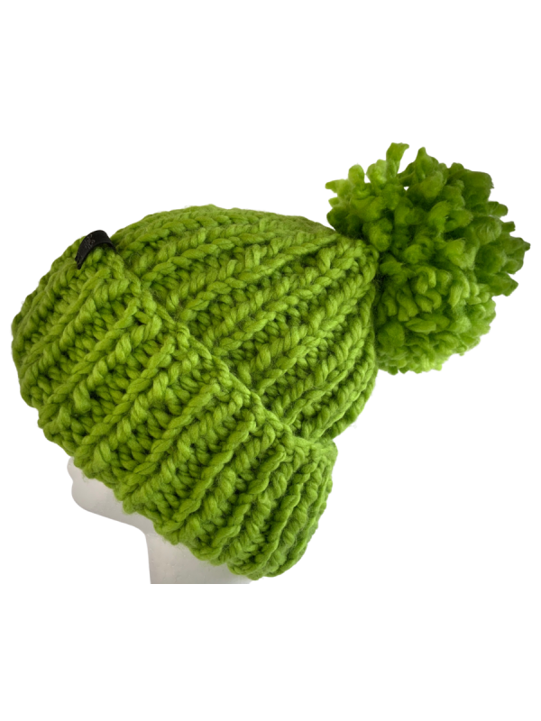 Parakeet Green Ribbed Pom Pom Beanie - Image 2