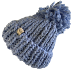 Tweed Carolina Blue Pom Pom Beanie - Image 2