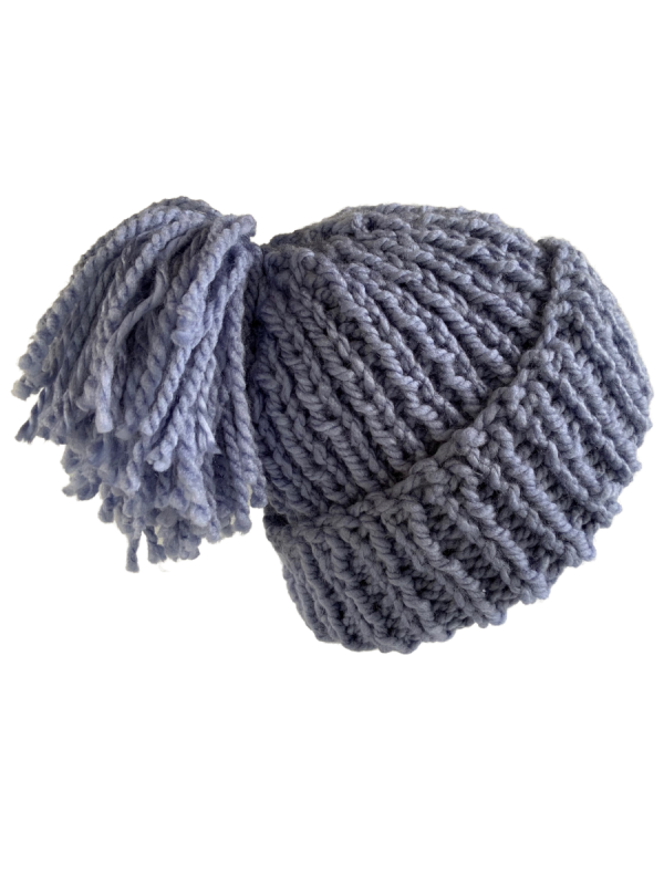 Blue Steel Ribbed Beanie