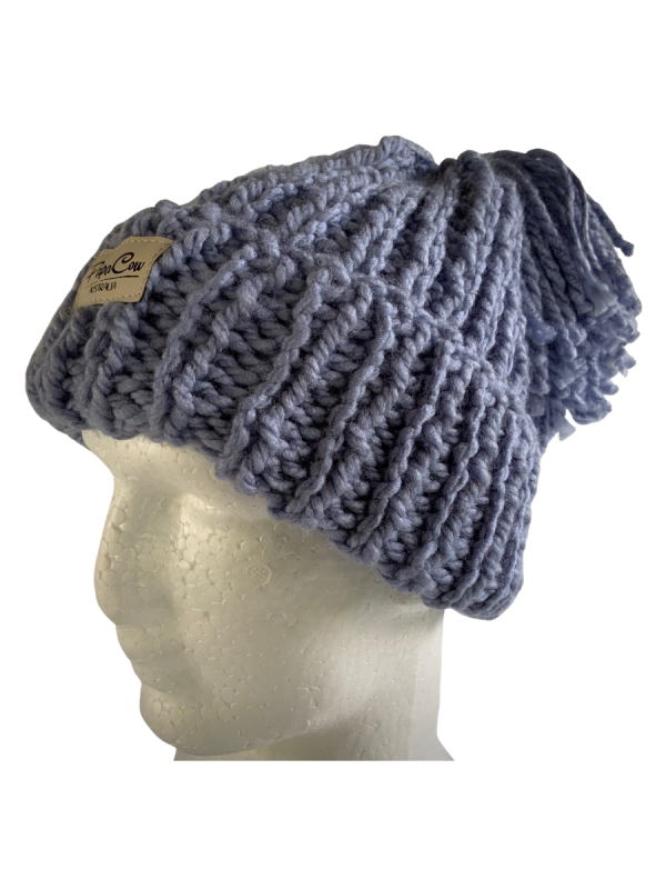 Blue Steel Ribbed Beanie - Image 2