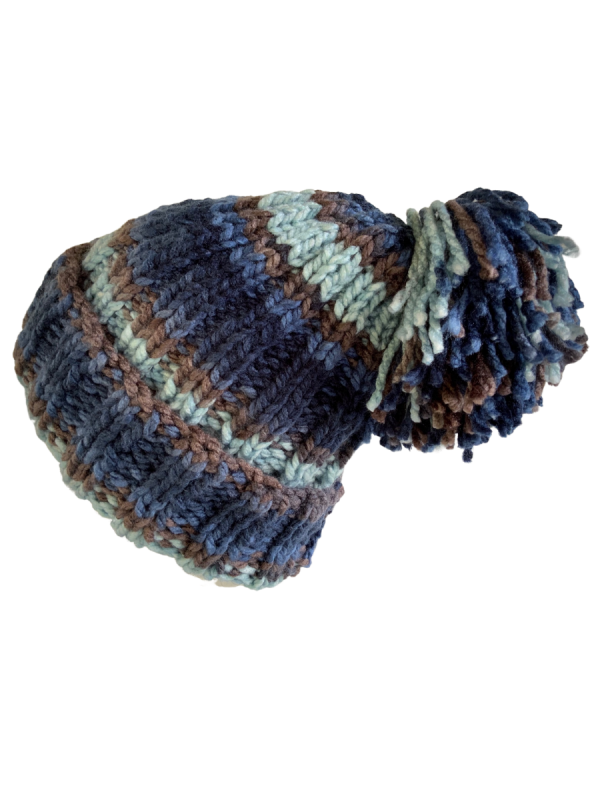 Blue Mocha Ribbed Beanie