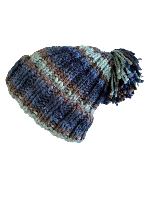 Blue Mocha Ribbed Beanie - Image 2