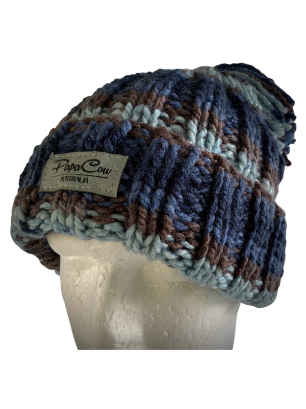 Blue Mocha Ribbed Beanie - Image 3