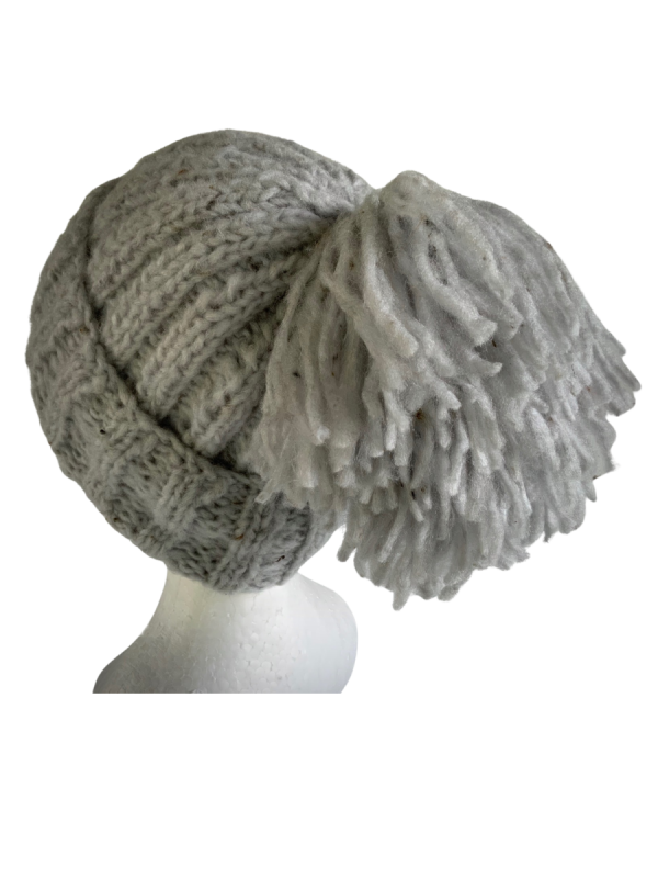 Silver Fox Tweed Ribbed Beanie - Image 2