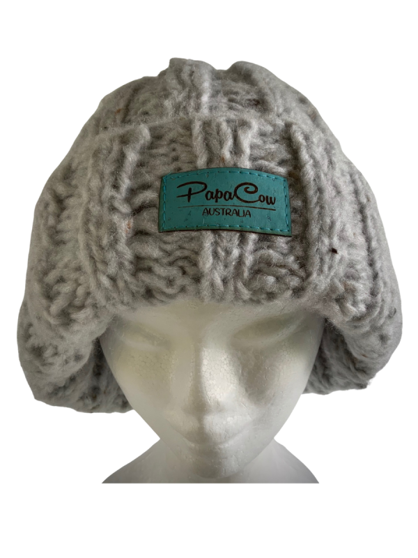 Silver Fox Tweed Ribbed Beanie - Image 3