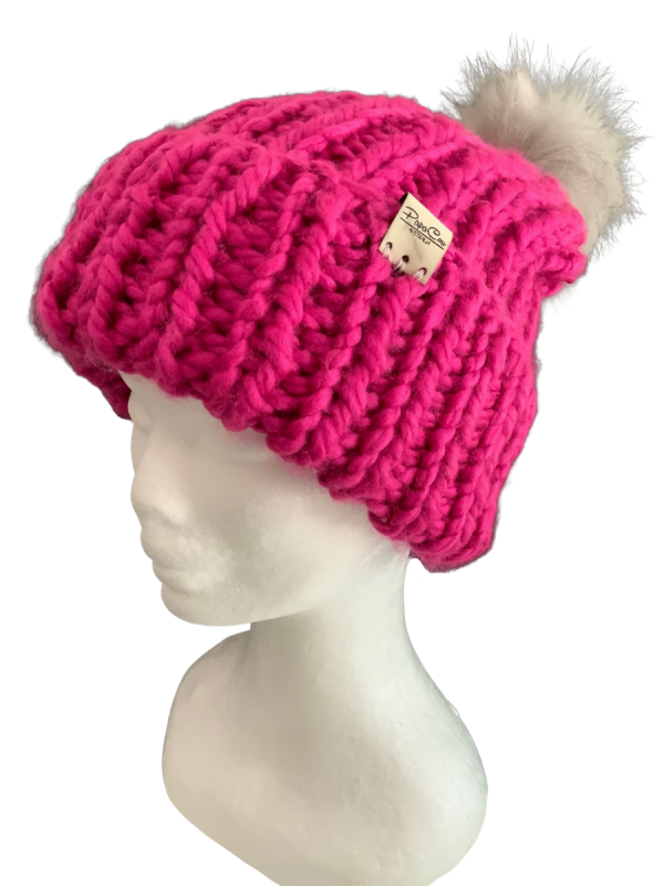 Pink Ribbed Beanie