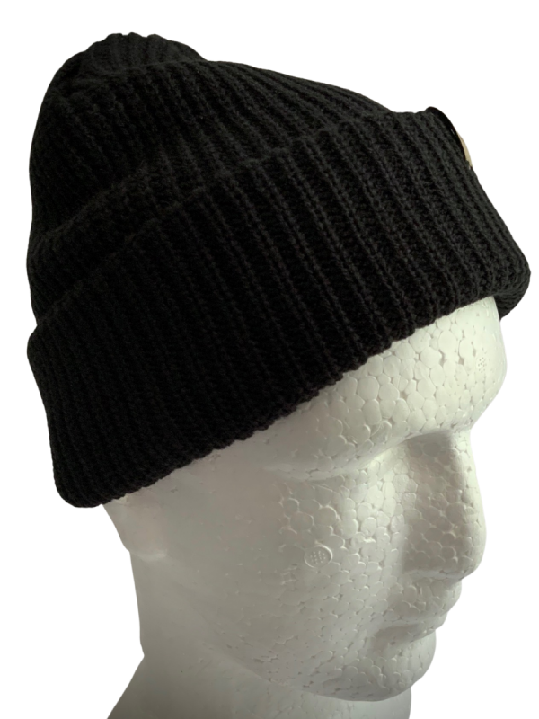 Black Cable Beanie - Image 2