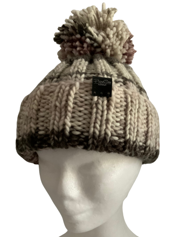 Rosy Brown Ribbed Beanie - Image 4