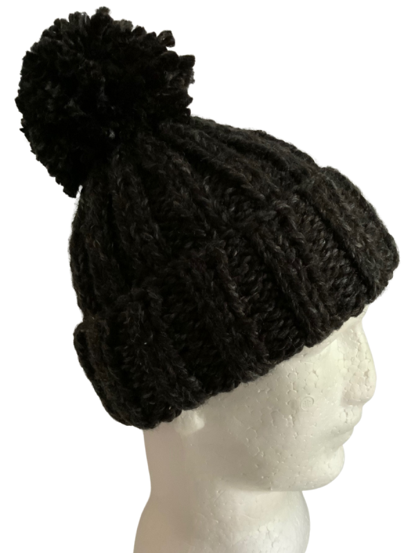 Black Canyon Pom Pom Ribbed Beanie - Image 5