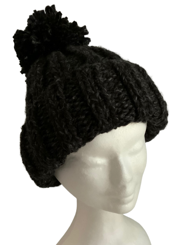 Black Canyon Pom Pom Ribbed Beanie - Image 6