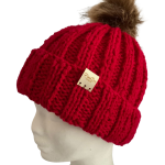 Cherry Red Ribbed Beanie - Image 2