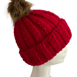 Cherry Red Ribbed Beanie - Image 3