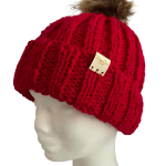 Cherry Red Ribbed Beanie - Image 5