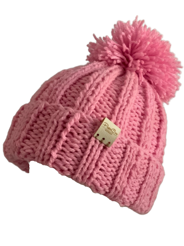 Flamingo Pink Ribbed Beanie - Image 4