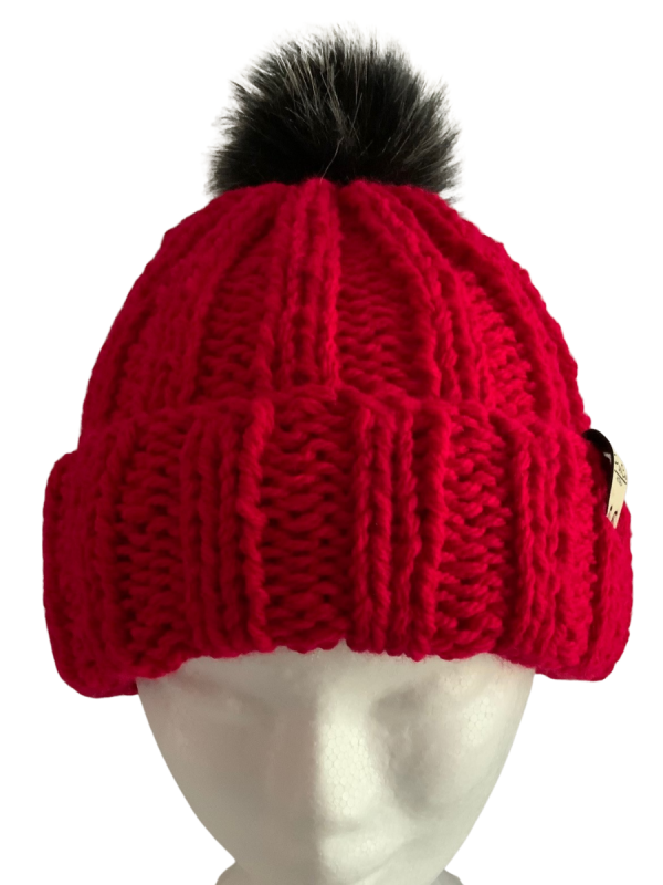 Ruby Red Ribbed Beanie