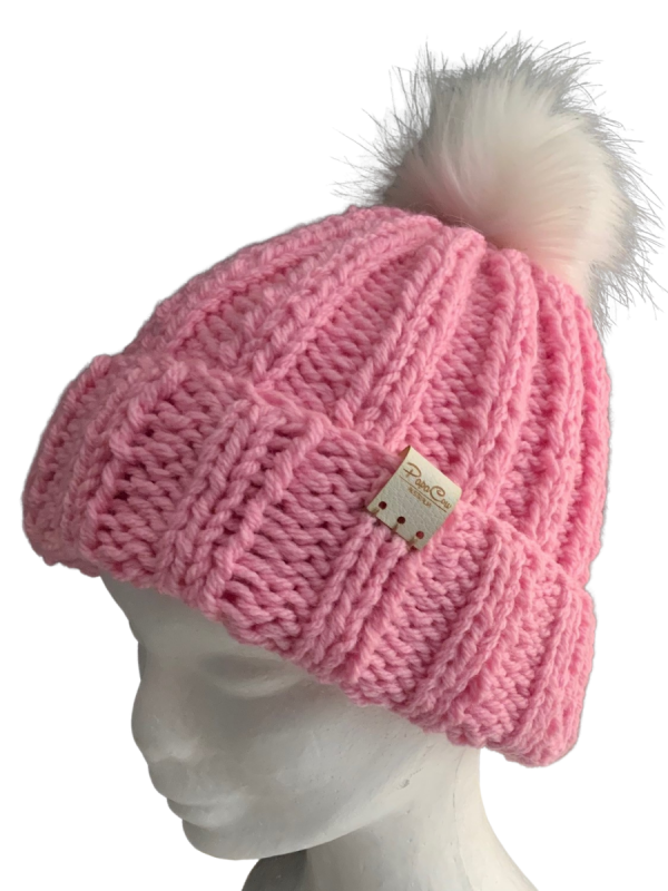 Powder Pink Ribbed Beanie