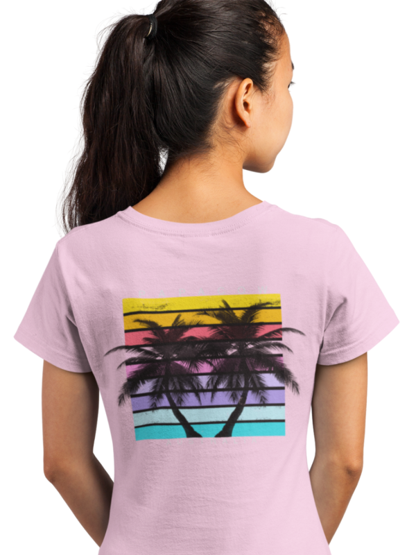 Youth T-Shirt - SUMMER PALMS (back print) - Image 5