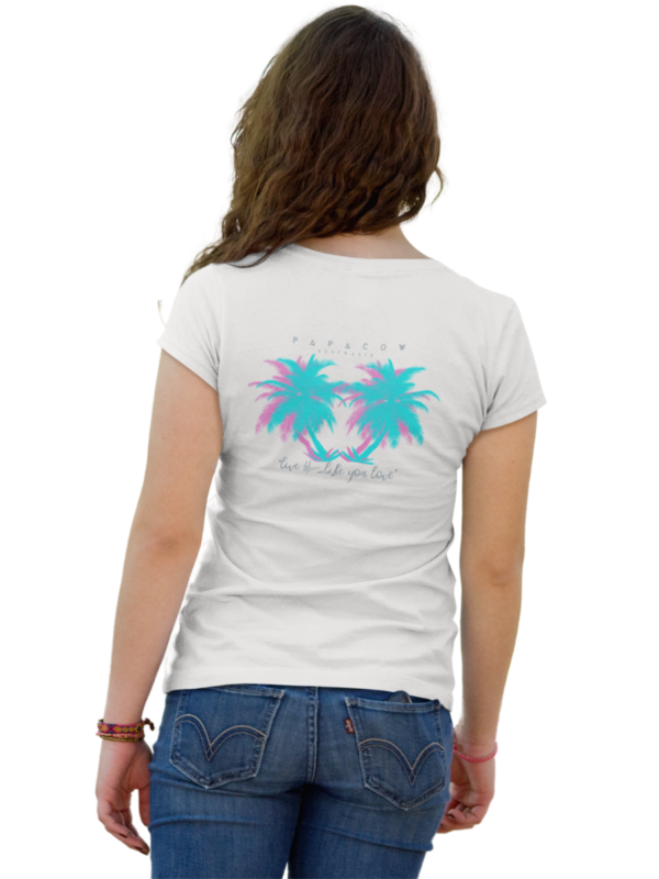 Women's Graphic T-Shirt - HEAVENLY PALMS (back print) - Image 2