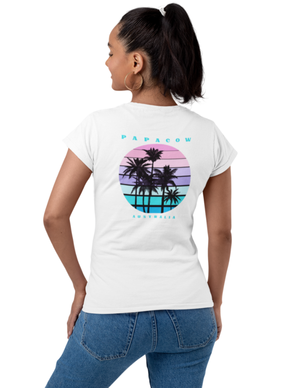 Women's Graphic T-Shirt - WINTRY PALMS (back print) - Image 4