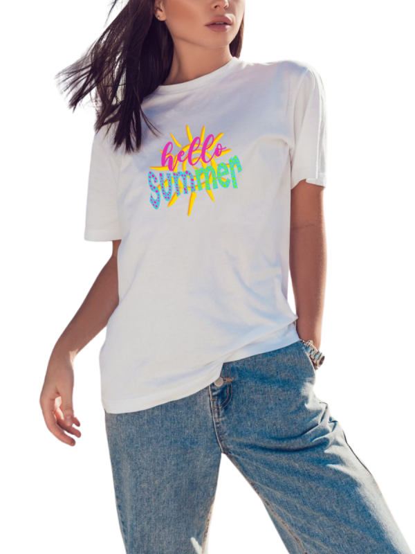 Women's Graphic T-Shirt - HELLO SUMMER