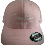 FLEXFIT Perma Curve Baseball Cap - Baby Pink, White Embroidery