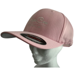 FLEXFIT Perma Curve Baseball Cap - Baby Pink, White Embroidery - Image 2