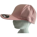FLEXFIT Perma Curve Baseball Cap - Baby Pink, White Embroidery - Image 6