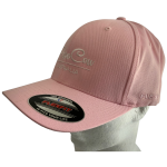 FLEXFIT Perma Curve Baseball Cap - Baby Pink, White Embroidery - Image 4
