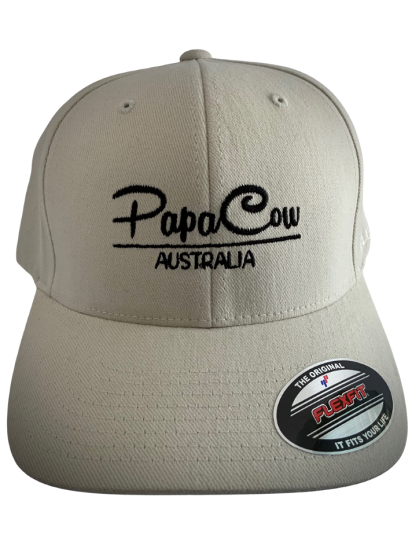 FLEXFIT Perma Curve Baseball Cap - Bone, Black Embroidery
