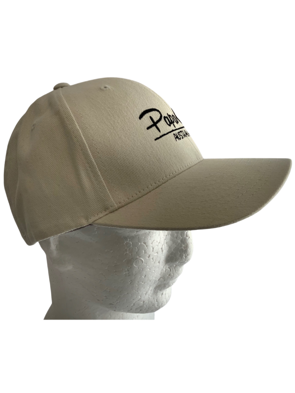 FLEXFIT Perma Curve Baseball Cap - Bone, Black Embroidery - Image 4
