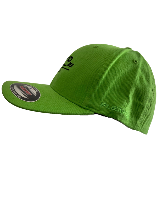 FLEXFIT Perma Curve Baseball Cap - Kiwi Green, Black Embroidery - Image 3