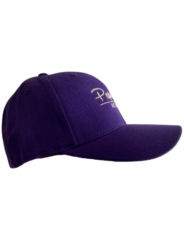 FLEXFIT Perma Curve Baseball Cap - Purple, Bone Embroidery - Image 3