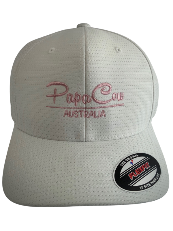 FLEXFIT Cool & Dry Cap - White, Pink Embroidery