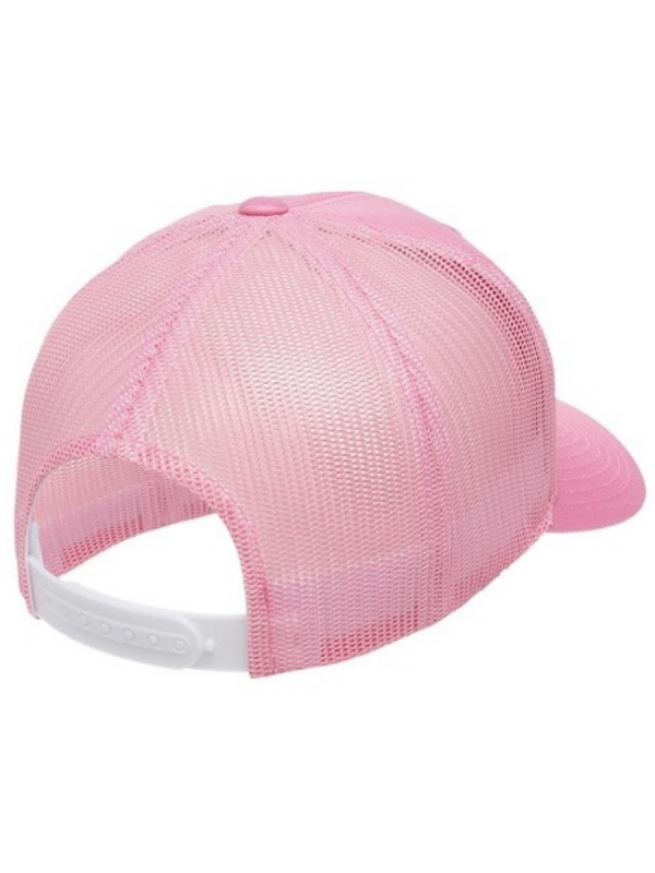 YUPOONG Classic Retro Trucker Cap - Pink, White Embroidery - Image 2