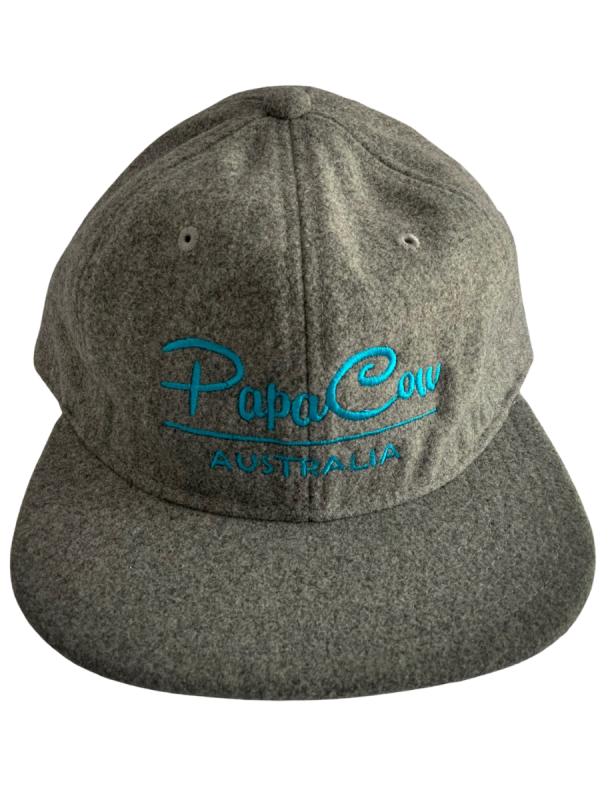 Bates Cap - Grey, Turquoise Embroidery