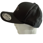 FLEXFIT Cotton Twill Snapback Curved Peak Cap - Black, Charcoal Embroidery - Image 4