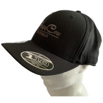 FLEXFIT Cotton Twill Snapback Curved Peak Cap - Black, Charcoal Embroidery - Image 2