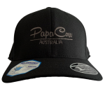 FLEXFIT Cotton Twill Snapback Curved Peak Cap - Black, Charcoal Embroidery - Image 3