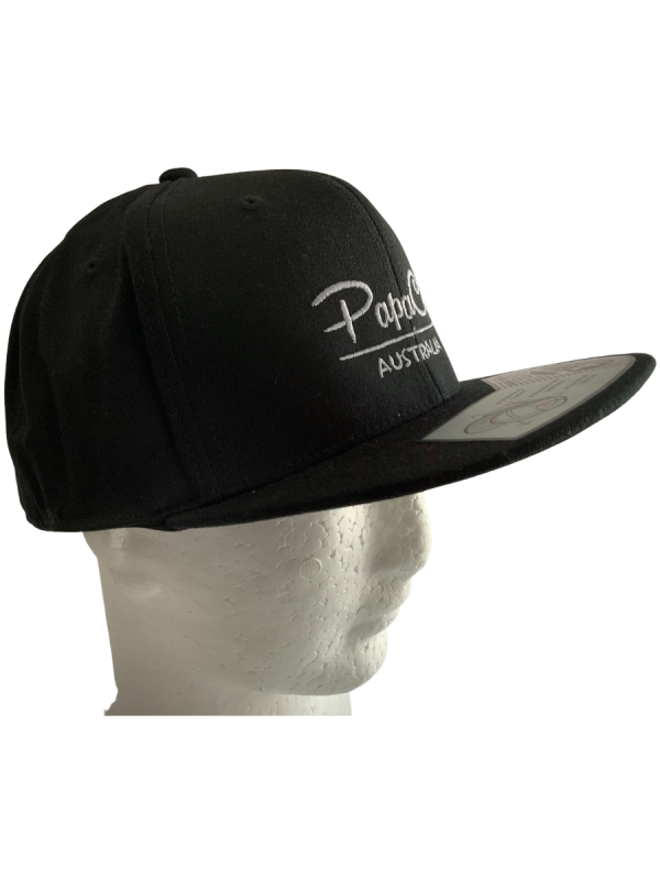 FLEXFIT Cotton Twill Snapback Flat Peak Cap - Black, Silver Embroidery