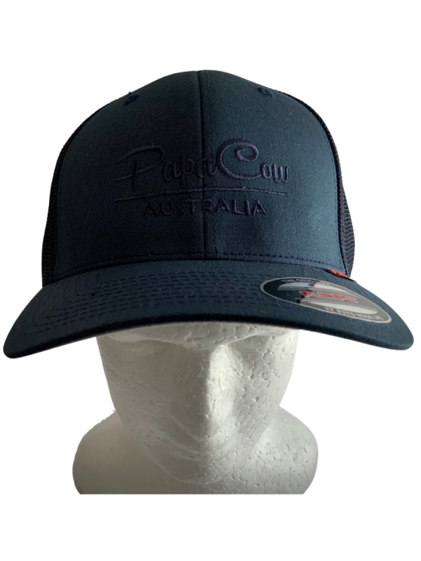 FLEXFIT Trucker Mesh Back - Dark Navy, Blue Embroidery