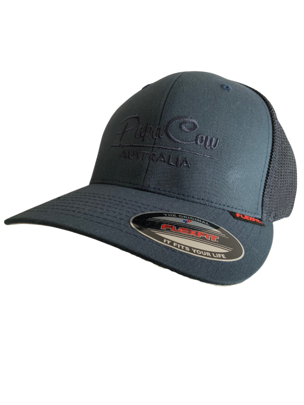 FLEXFIT Trucker Mesh Back - Dark Navy, Blue Embroidery - Image 3