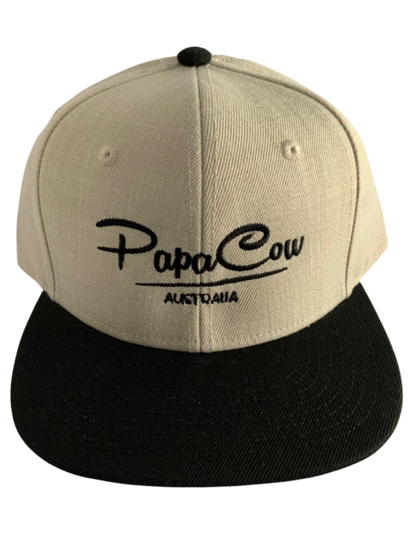 Frack Snapback Cap - Bone/Black, Black Embroidery
