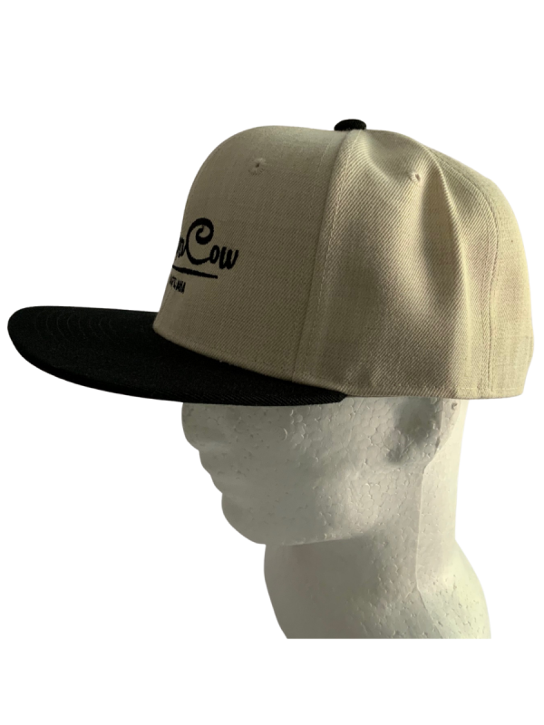 Frack Snapback Cap - Bone/Black, Black Embroidery - Image 5