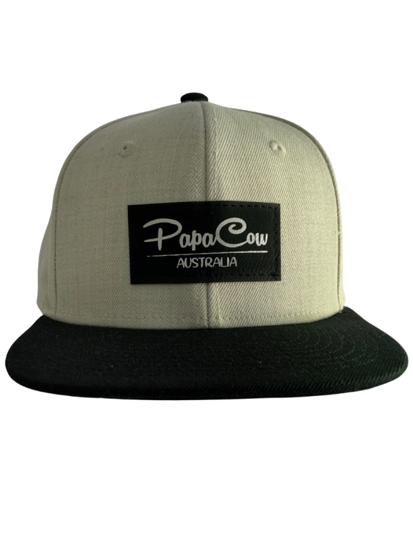 Frack Snapback Cap - Bone/Black, Black & Silver Tag - Image 4