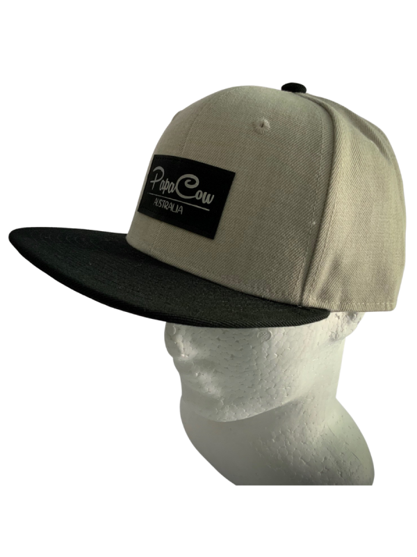 Frack Snapback Cap - Bone/Black, Black & Silver Tag - Image 6