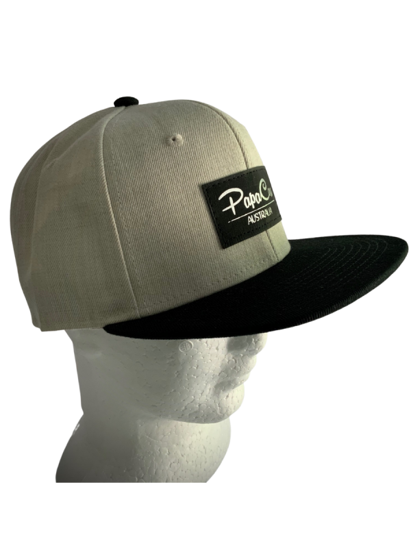 Frack Snapback Cap - Bone/Black, Black & Silver Tag