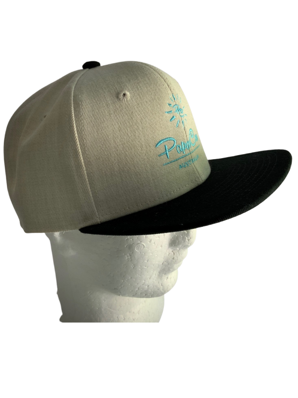 Frack Snapback Cap - Bone/Black, Blue Embroidery - Image 5