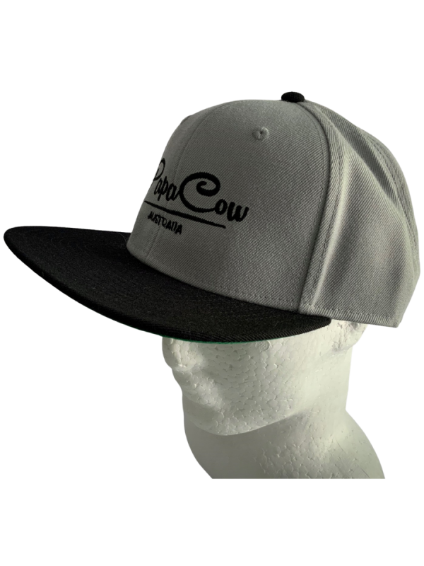 Frack Snapback Cap - Grey/Black, Black Embroidery - Image 2